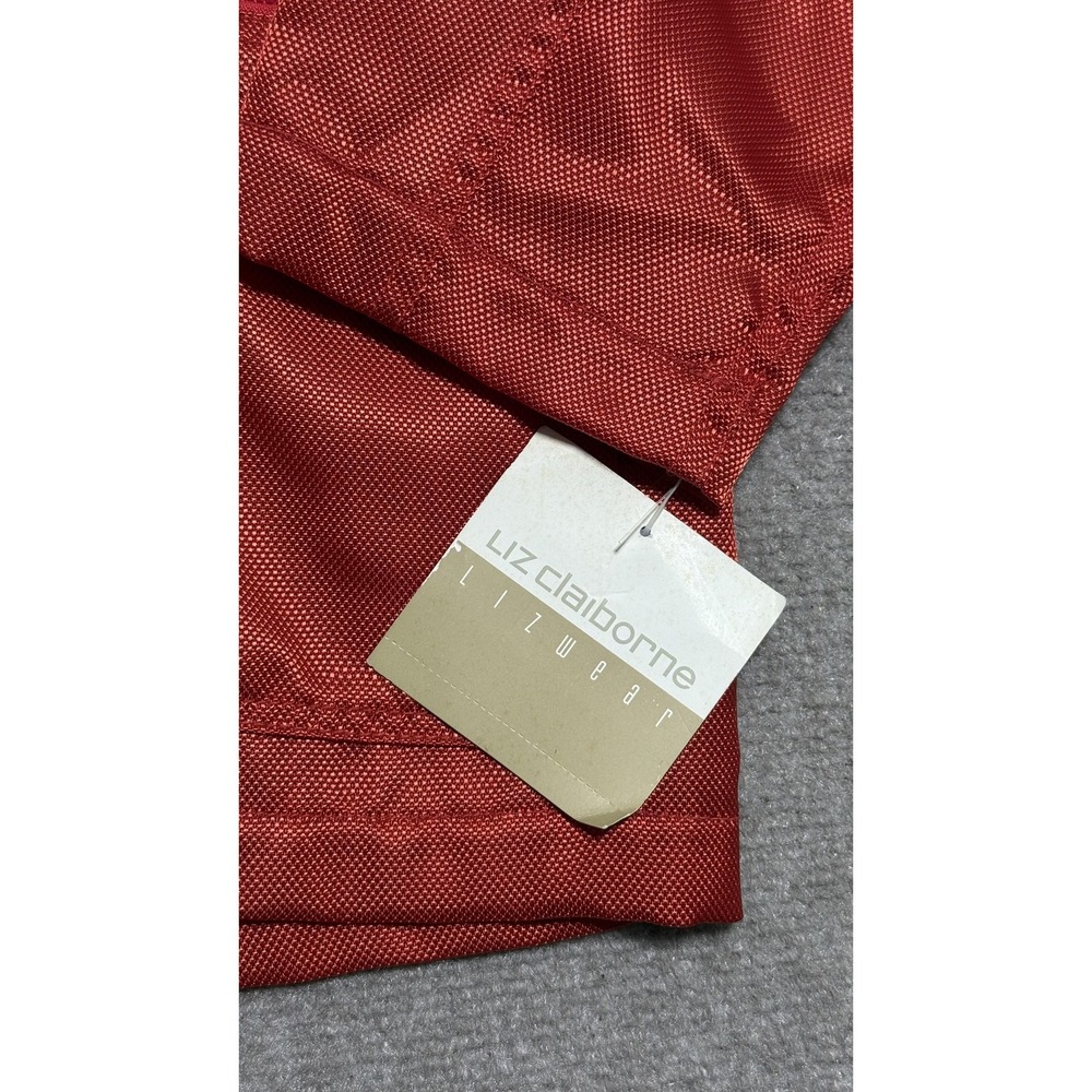 Liz Claiborne Jacket Womens Large Red Nylon Windbreaker Mesh Lined Zip Pockets - Picture 2 of 12